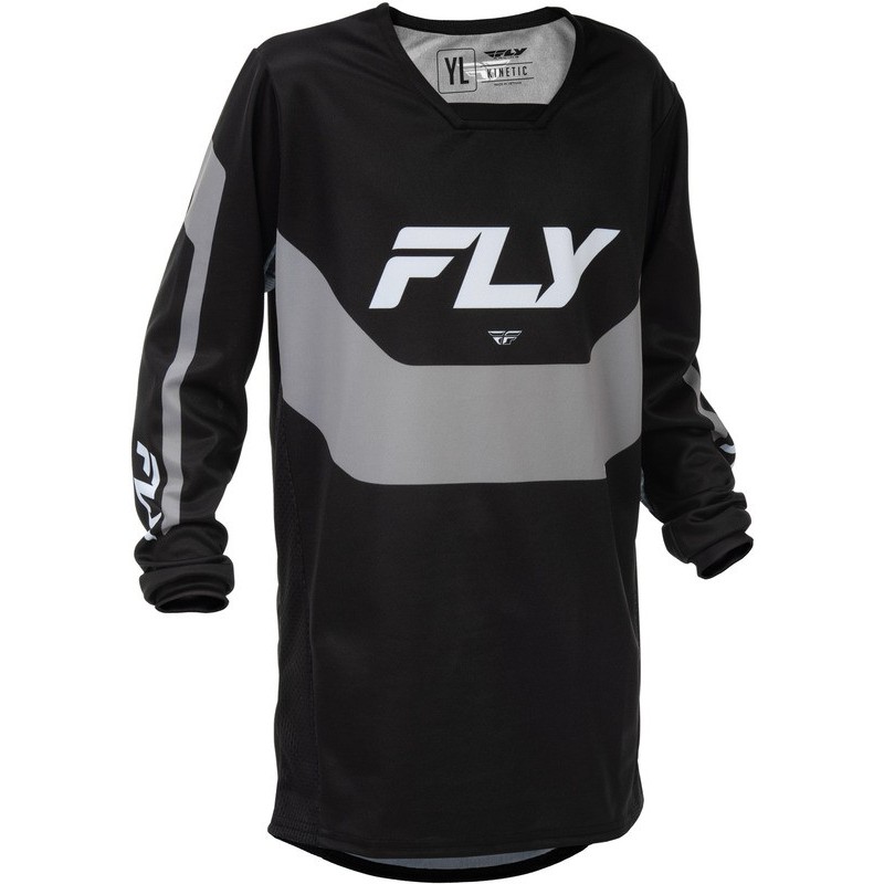 Maillot enfant FLY RACING 2026 Kinetic Noir Gris Maillot enfant FLY RACING 2026 Kinetic Noir Gris