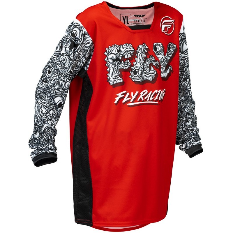 Maillot enfant FLY RACING 2026 Kinetic Mutant Noir Rouge Maillot enfant FLY RACING 2026 Kinetic Mutant Noir Rouge