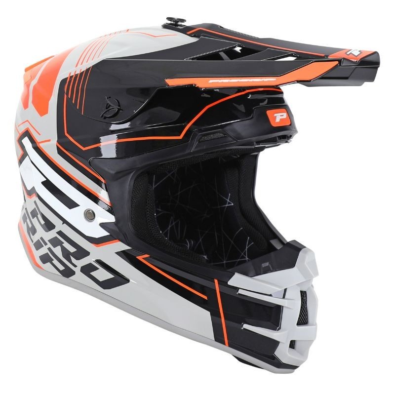 Casque Cross PROGRIP 3080 Adventure Gris Noir Orange