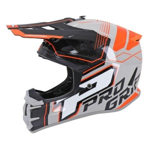 Casque Cross PROGRIP 3080 Adventure Gris Noir Orange