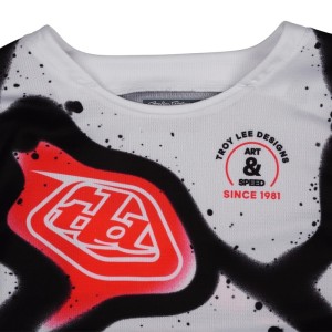 Maillot enfant TROY LEE DESIGNS GP Pro Membrane Blanc Infra Rouge