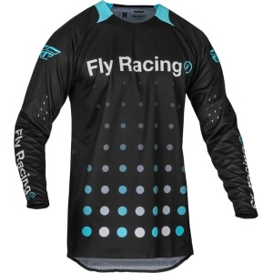 Maillot FLY RACING 2024 Evolution DST Strobe Noir Bleu Electric