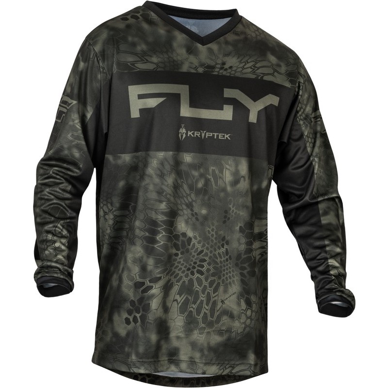 Maillot FLY RACING 2024 F-16 Kryptec S.E.Moss Grey Noir Maillot FLY RACING 2024 F-16 Kryptec S.E.Moss Grey Noir