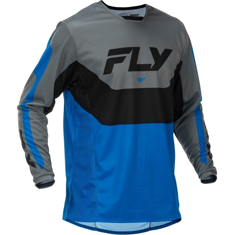 Maillot FLY RACING 2026 Kinetic Bleu Gris Noir Maillot FLY RACING 2026 Kinetic Bleu Gris Noir