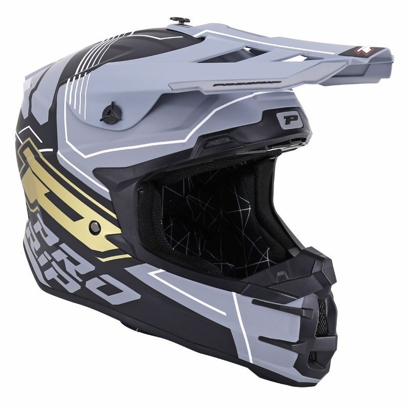 Casque Cross PROGRIP 3080 Adventure Noir Gris Or
