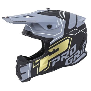 Casque Cross PROGRIP 3080 Adventure Noir Gris Or
