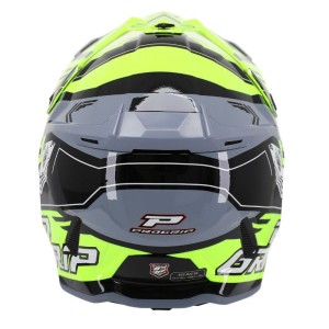 Casque Cross PROGRIP 3080 Spirit Jaune fluo Gris