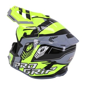 Casque Cross PROGRIP 3080 Spirit Jaune fluo Gris