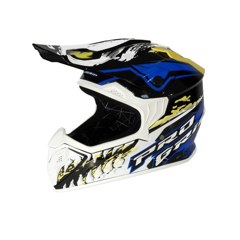 Casque Cross enfant PROGRIP 3009 Bleu Jaune Fluo