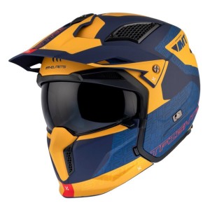 Casque MT STREETFIGHTER SV S TOTEM C3 Bleu Jaune Mat