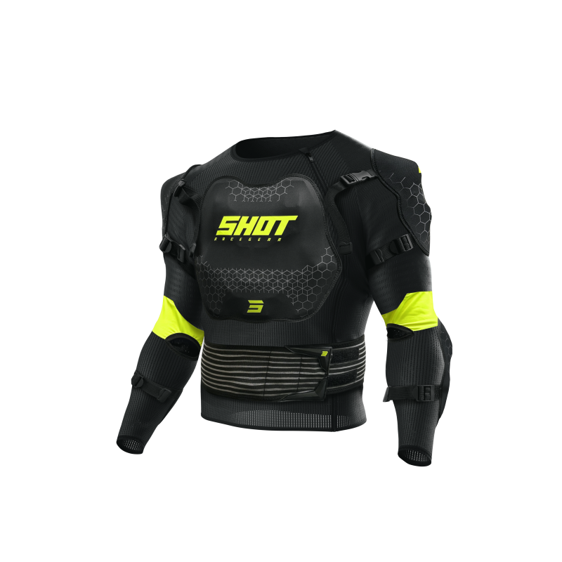Gilet de protection SHOT Optimal 2.0 2026 Noir Jaune Fluo