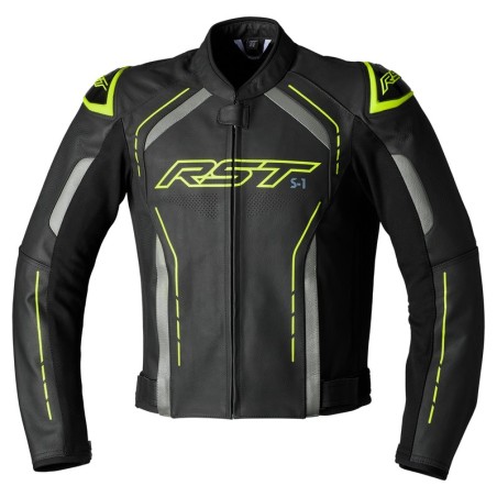 Blouson cuir RST S1 Jaune Fluo