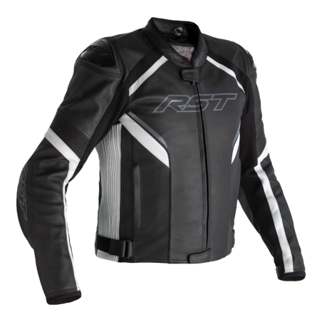 Blouson cuir RST Sabre Airbag Noir Blanc