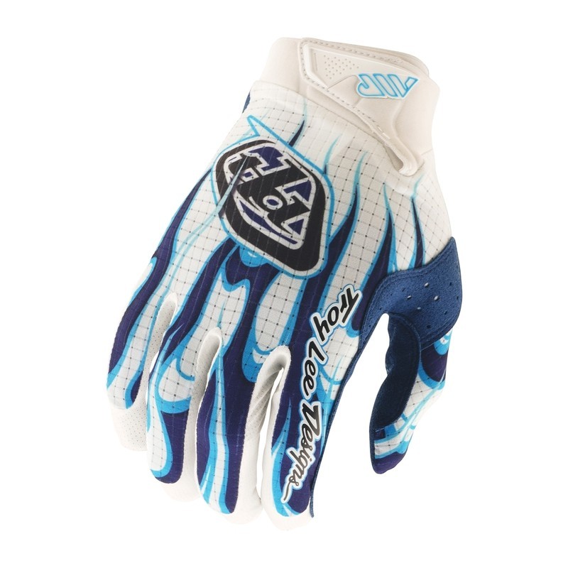 Gants TROY LEE DESIGNS Air Torched Blanc Bleu Gants TROY LEE DESIGNS Air Torched Blanc Bleu