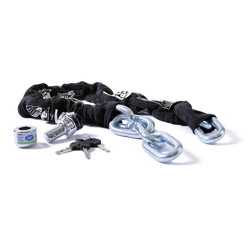 Kit antivol VECTOR - Padlock Ø21mm + Chaîne Ø14mm / 1,2m - SRA / ART / NF-FMCC Kit antivol VECTOR - Padlock Ø21mm + Chaîne Ø14mm / 1,2m - SRA / ART / NF-FMCC