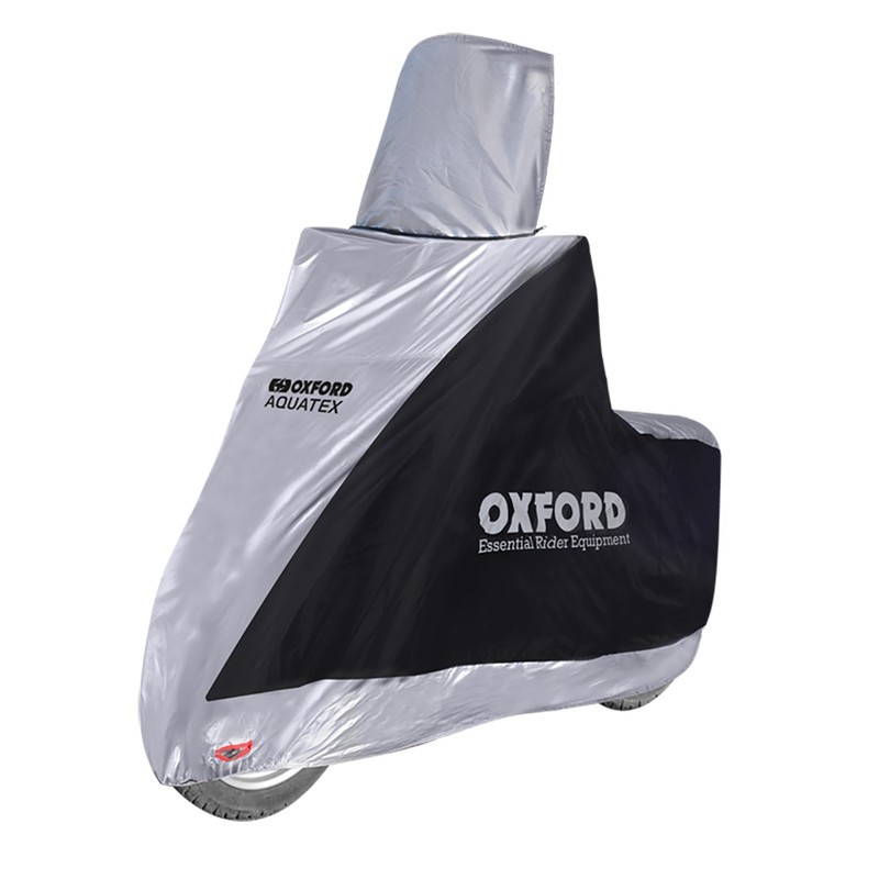 Housse de protection intérieur / extérieur OXFORD Aquatex noir/argent - scooter - avec bulle haute - S