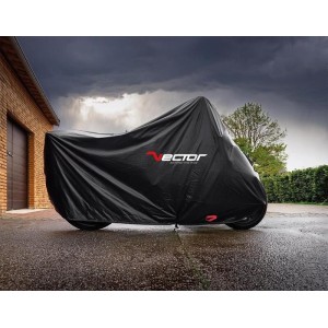 Housse de protection extérieure VECTOR Heavy Duty pour moto/scooter avec top case et bulle haute - noir - 2XL