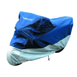 Housse de protection intérieure/extérieure VECTOR pour moto/scooter - bleu/argent - 2XL