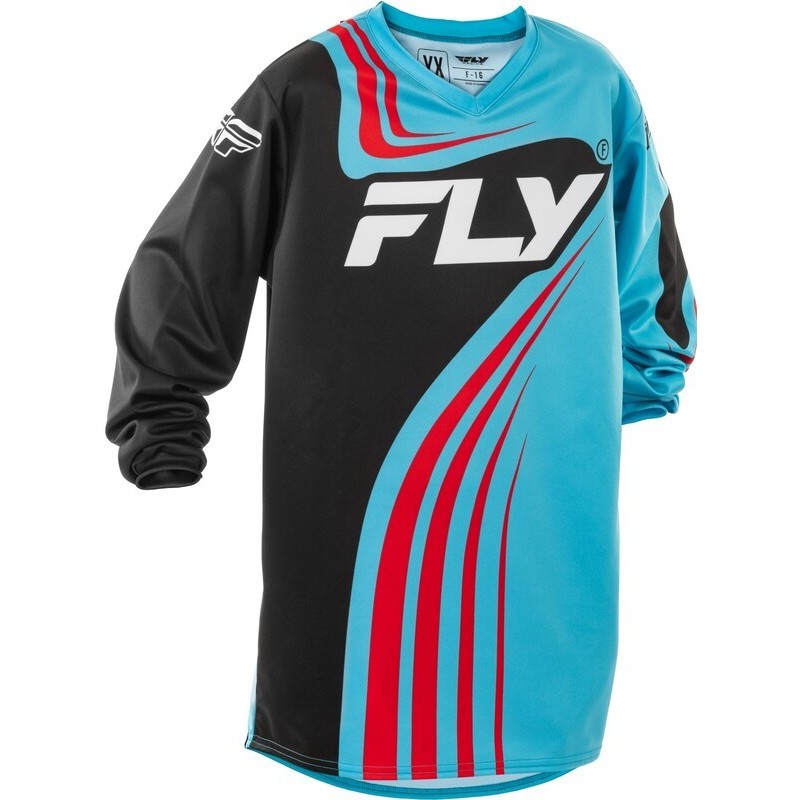Maillot enfant FLY RACING 2025 F-16 Bleu Rouge Maillot enfant FLY RACING 2025 F-16 Bleu Rouge