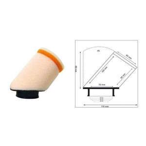 Filtre à air cylindrique TWIN AIR - Universel 110 mm x 80 mm manchon de 35 mm