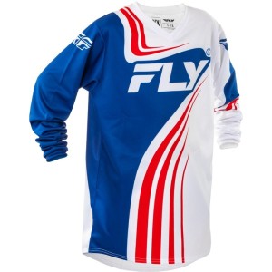Maillot enfant FLY RACING 2025 F-16 Bleu Blanc Rouge