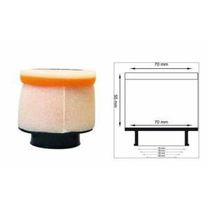 Filtre à air cylindrique TWIN AIR - Universel 115 mm x 125 mm manchon de 63 mm