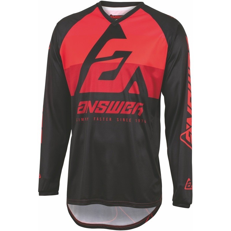 Maillot enfant ANSWER Syncron CC Rouge Noir Maillot enfant ANSWER Syncron CC Rouge Noir