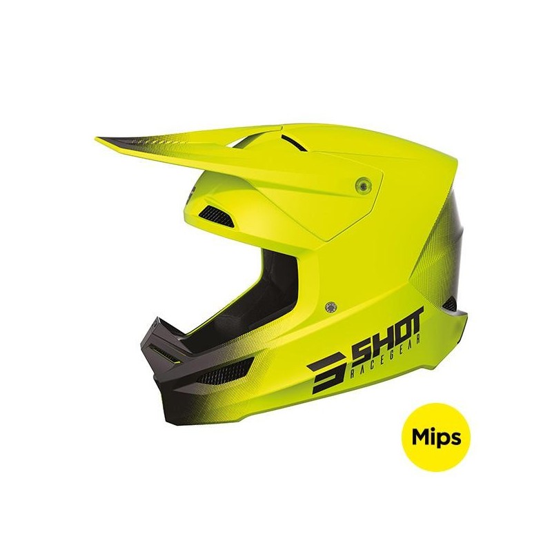 Casque SHOT 2024 Race Draw Jaune Fluo Matt