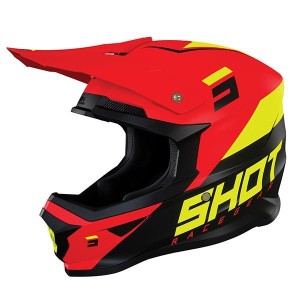 Casque SHOT 2022 Furious Chase Rouge Jaune