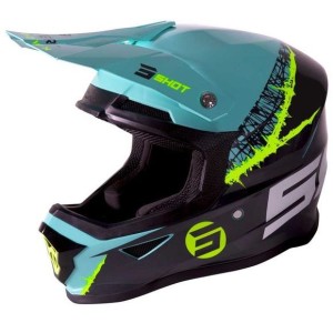 Casque SHOT 2021 Furious Storm Gris Vert Jaune