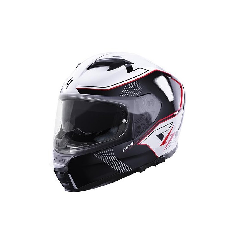 Casque STORMER ZS-1001 Taken Blanc Rouge