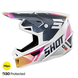 Casque SHOT 2025 Lite Ultra Bleu Orange Rose