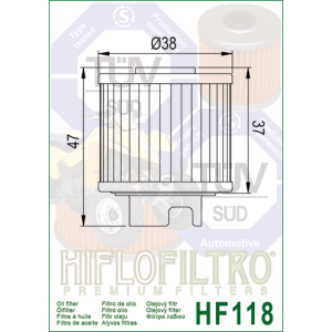 Filtre à Huile HIFLOFILTRO HF118