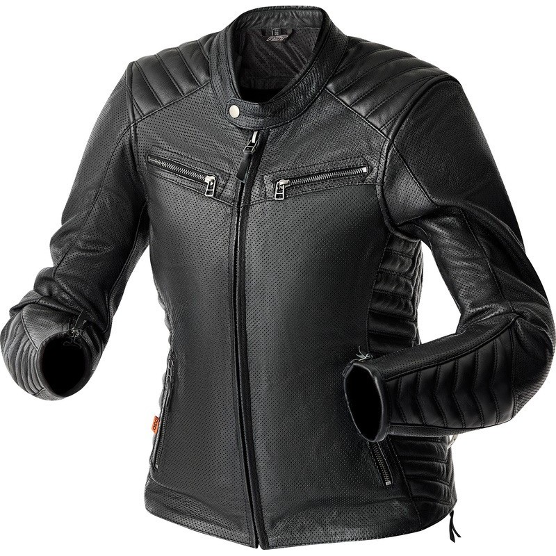 Veste cuir femme RST Roadster Air D30 CE Noir