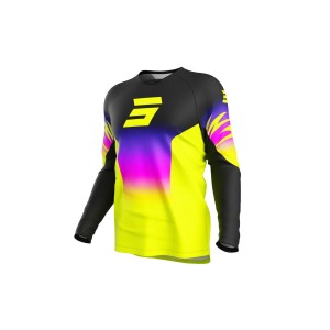 Maillot enfant SHOT 2025 Draw X-Trem Jaune Fluo