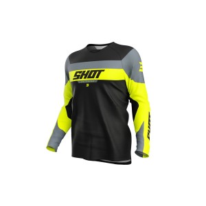 Maillot enfant SHOT 2025 Draw League Jaune Fluo