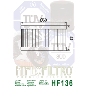 Filtre à Huile HIFLOFILTRO HF136