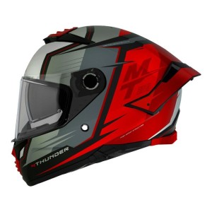 Casque MT THUNDER Gris Rouge Mat
