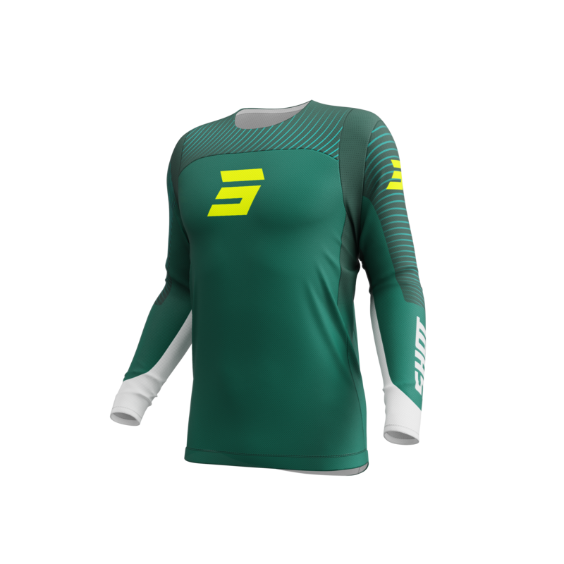 Maillot SHOT 2023 Contact GP 26 Vert et Jaune Fluo