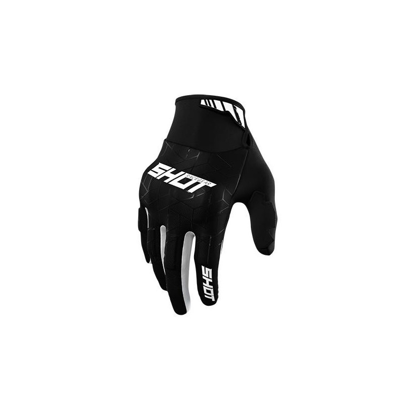 Gants SHOT 2025 Drift Spider Noir et Blanc