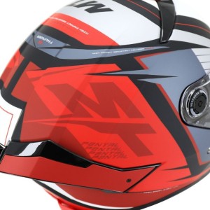 Casque MT THUNDER Gris Rouge Mat