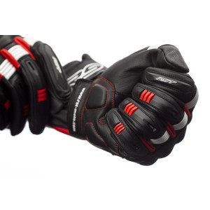 Gants RST Pilot CE Cuir Noir Rouge