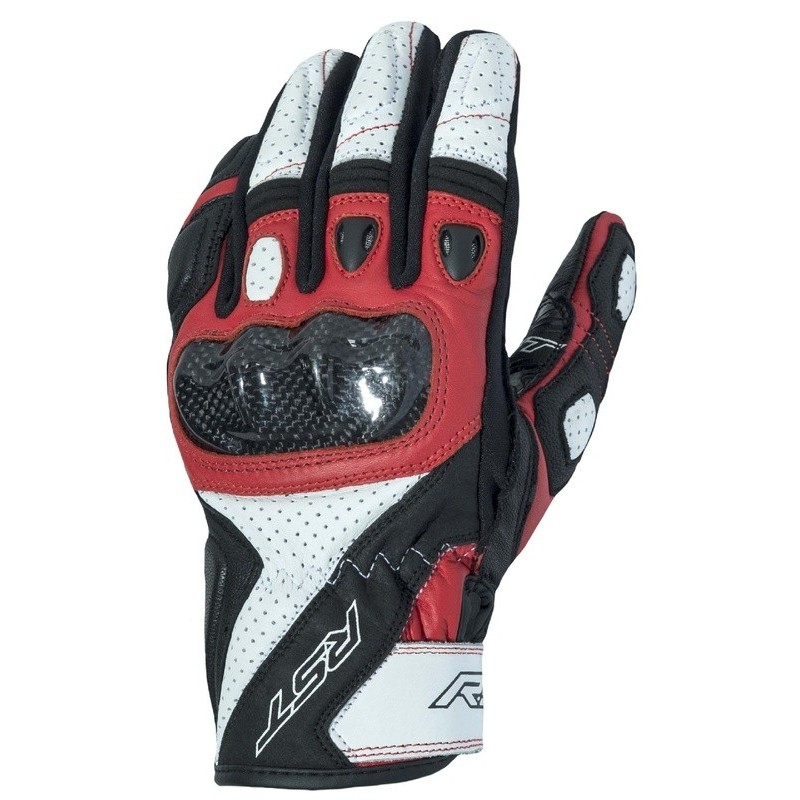 Gants RST Stunt 3 CE Cuir Textile Rouge Gants RST Stunt 3 CE Cuir Textile Rouge