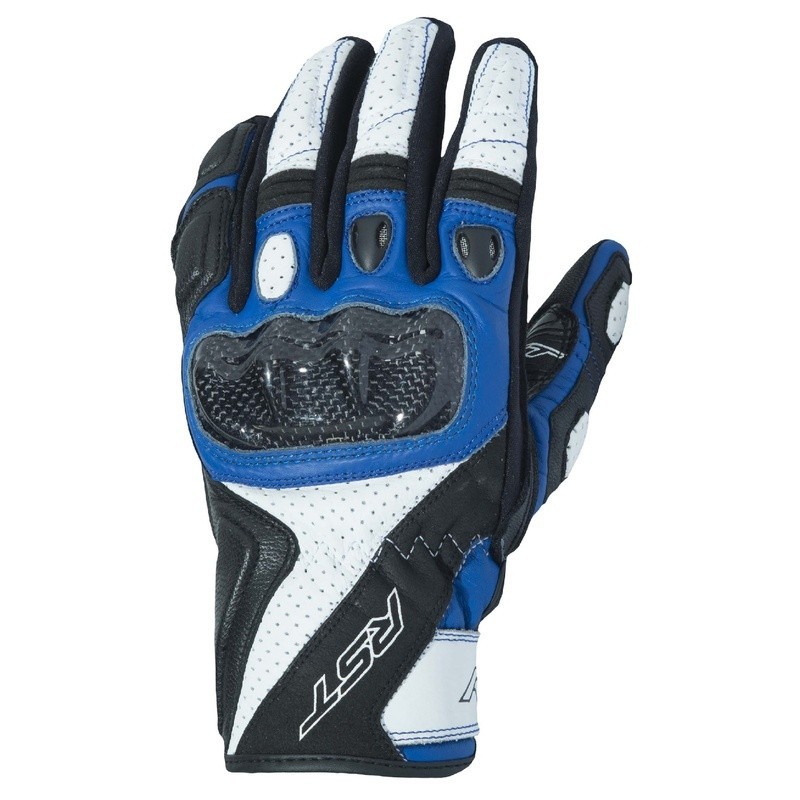 Gants RST Stunt 3 CE Cuir Textile Bleu Gants RST Stunt 3 CE Cuir Textile Bleu