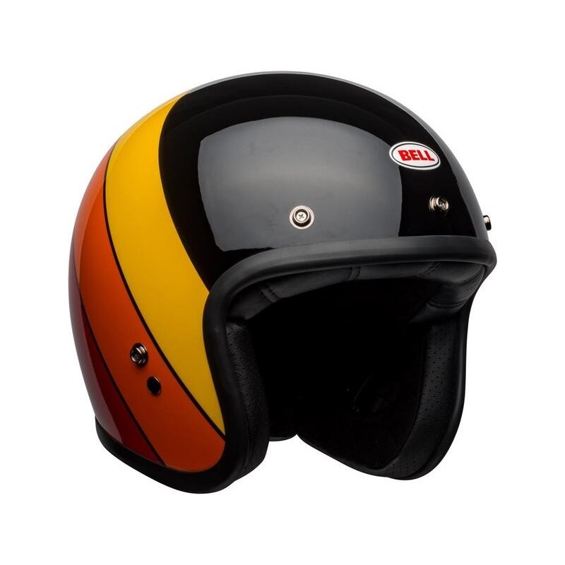 Casque BELL Custom 500 Riff Noir Jaune Orande Rouge