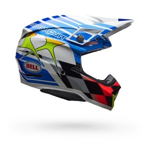 Casque BELL Moto-10 Spherical Pro Circuit 25 Bleu Blanc