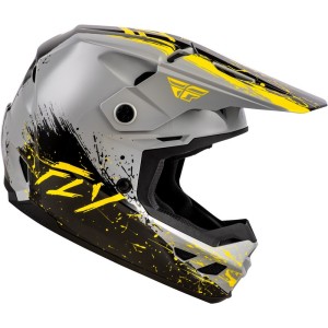 Casque enfant FLY RACING Kinetic Drip Gris Noir Jaune