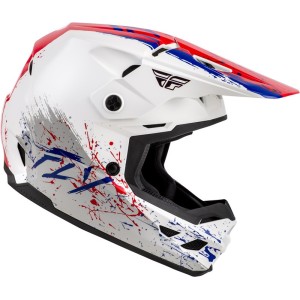 Casque enfant FLY RACING Kinetic Drip Rouge Blanc Bleu