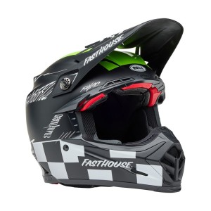 Casque BELL Moto-9S Flex Fasthouse Smoke Bomb Noir mat