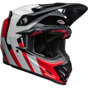 Casque BELL Moto-9S Flex Hello Cousteau Stripes Rouge Blanc